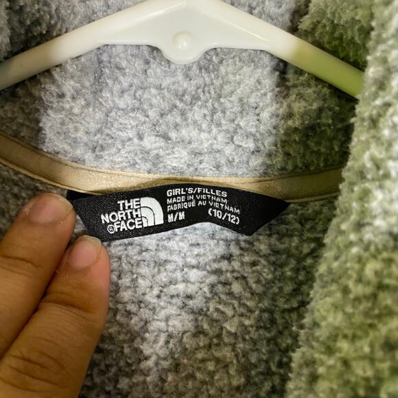 The North Face Maggy Seater Fleece Jacket Dark Gray Heather Girls Size M - Picture 3 of 6